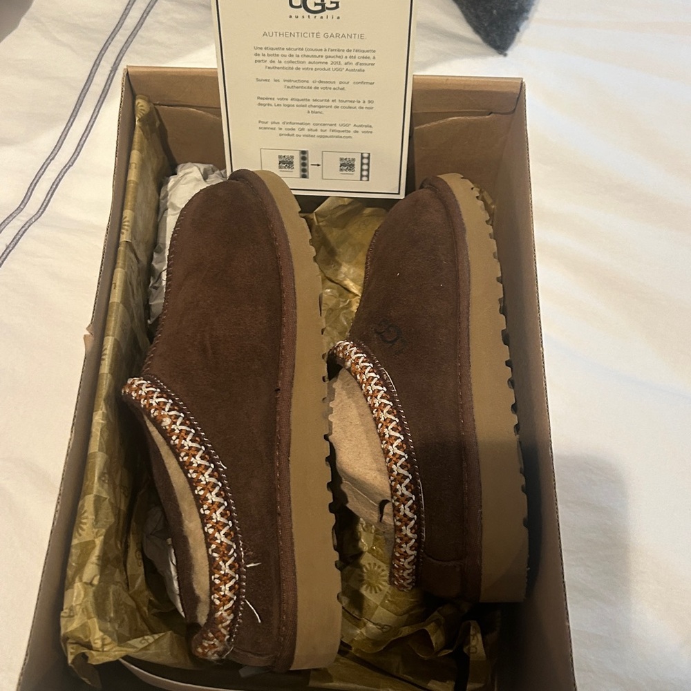 UGG Kids Brown Suede Slippers - Picture 2 of 7